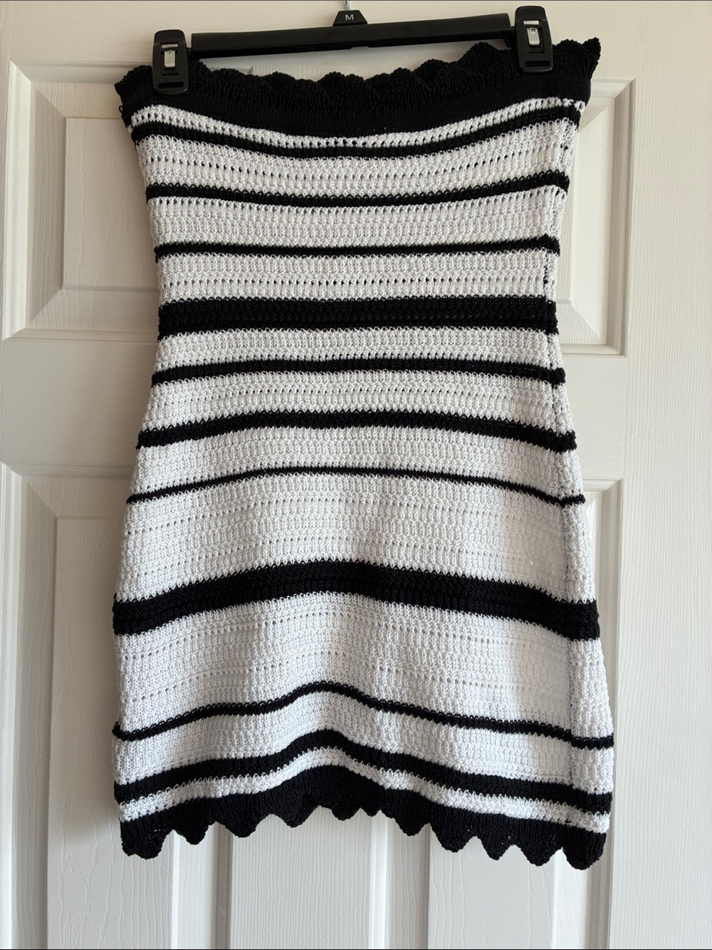 Black & White Striped Knit Tube Dress size Small